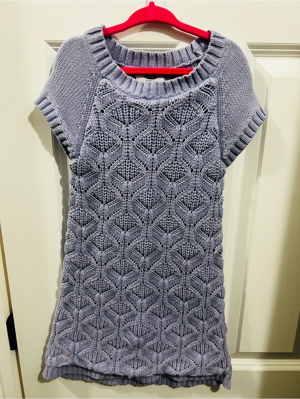 Old Navy Lavender Knit Short-Sleeve Scoop Neck Sweater